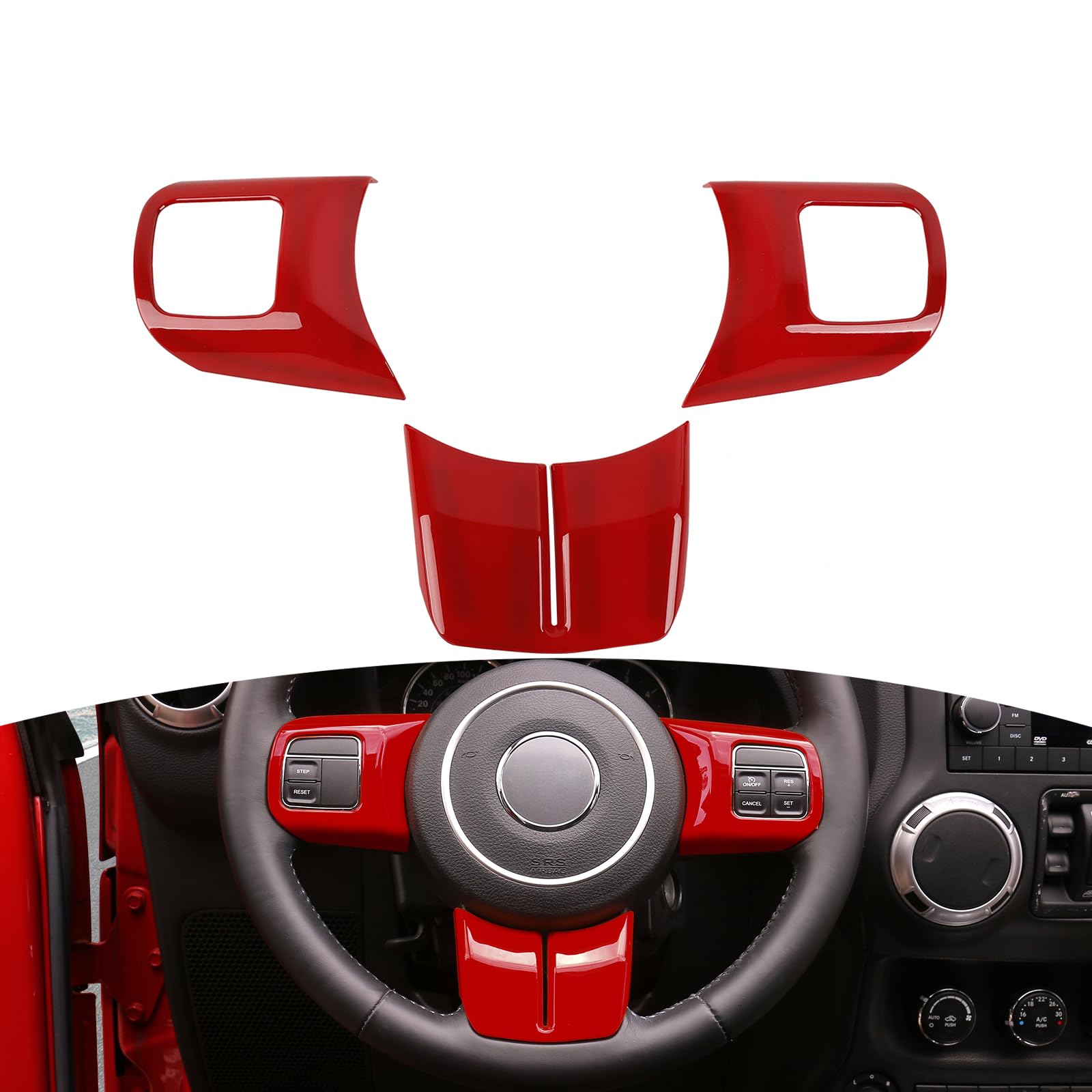 Amazon.com: RT-TCZ Para Jeep JK Volante Trim Bisel Rojo para Jeep